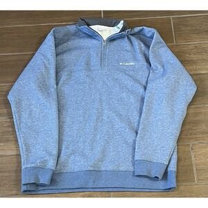 Columbia Men's 1/4 Zip Pullover Sweatshirt Top Blue Hart Mountain II Sz Large